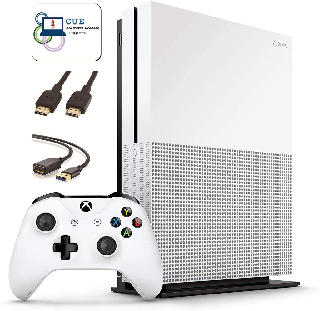 Xbox Microsoft One S 1TB Console, White, with One Wireless Controller, 4K Ultra Blu-ray and 4K Video Streaming, Family Christmas Holiday Bundle + CUE Accessories