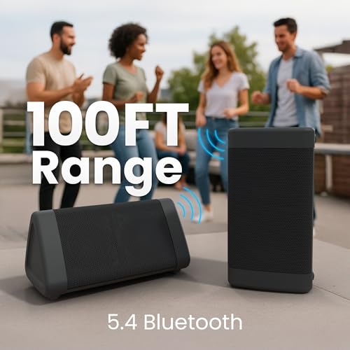 OontZ Angle 3 Portable Bluetooth 5.4 Speaker, IPX5 Water-Resistant, Black V1239