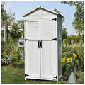 Wooden Garden Shed Organizer, Outdoor Storage Cabinet, Tool Shed, with 4 Shelves Organizer, for Garden and Yard (Color : Green, Size : 85x55x168cm)