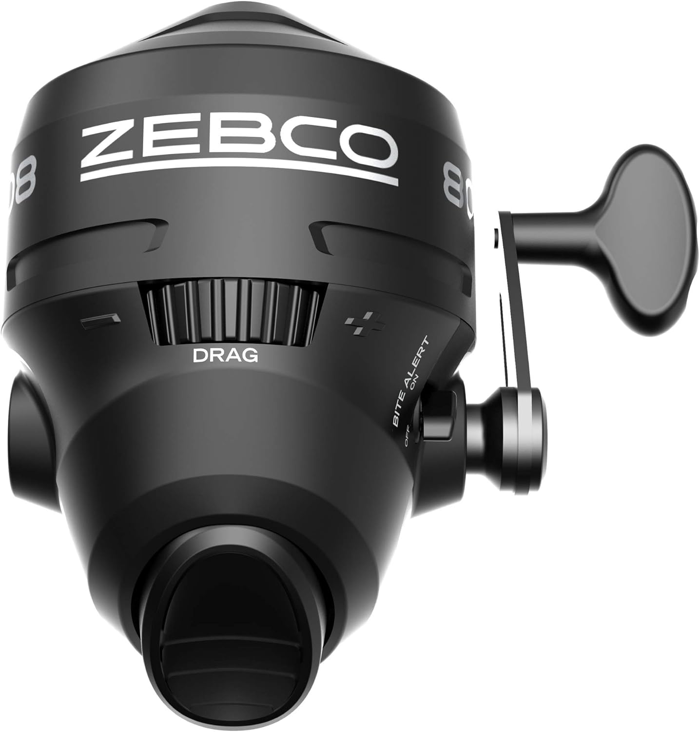 Zebco 808 Spincast Fishing Reel, Powerful All Metal Gears, Quickset Anti-Reverse and Bite Alert, Pre-spooled with 20-Pound Zebco Fishing Line, Clam Pack, Black