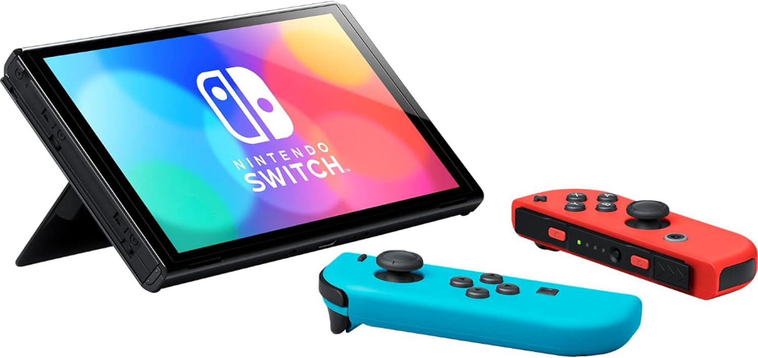 Nintendo Switch OLED Model with Neon Blue and Red Joy-Con Q73981