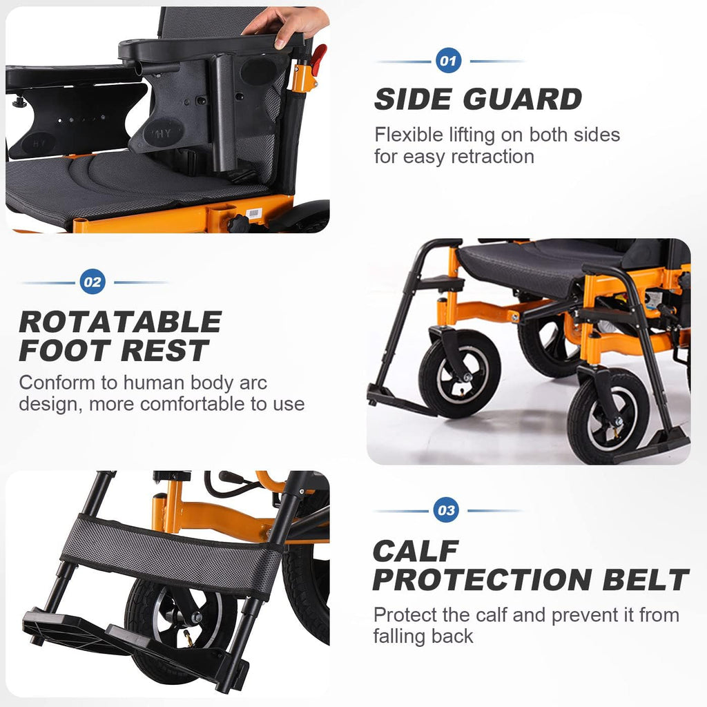 Lightweight Folding Electric Wheelchair for Adults, 20in Seat, 300lbs Capacity R662351