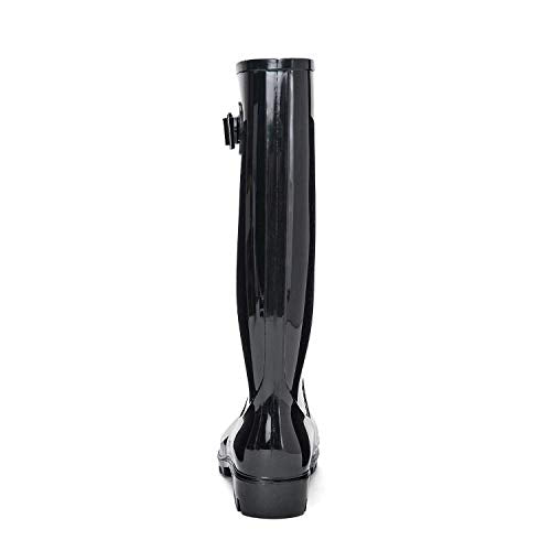 DKSUKO Women's Tall Rain Boots Waterproof Wellington Rubber G1163