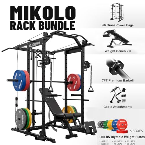Mikolo Power Cage with Cable Crossover and LAT Pull Down System, 1500LBS I14340