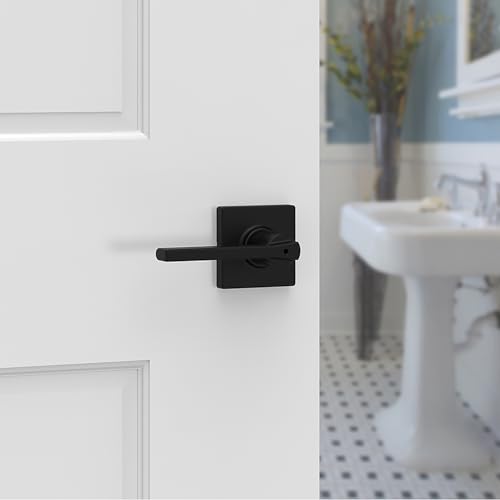 Kwikset Casey Interior Privacy Door Handle with Lock 10 Pack, Matte Black G103018