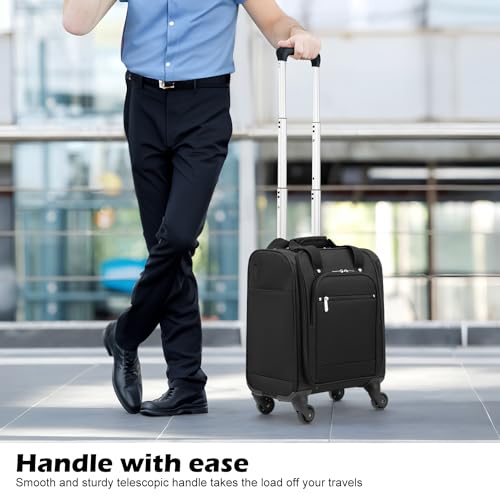 Coolife Underseat Carry On Luggage Softside Spinner Suitcase S899097