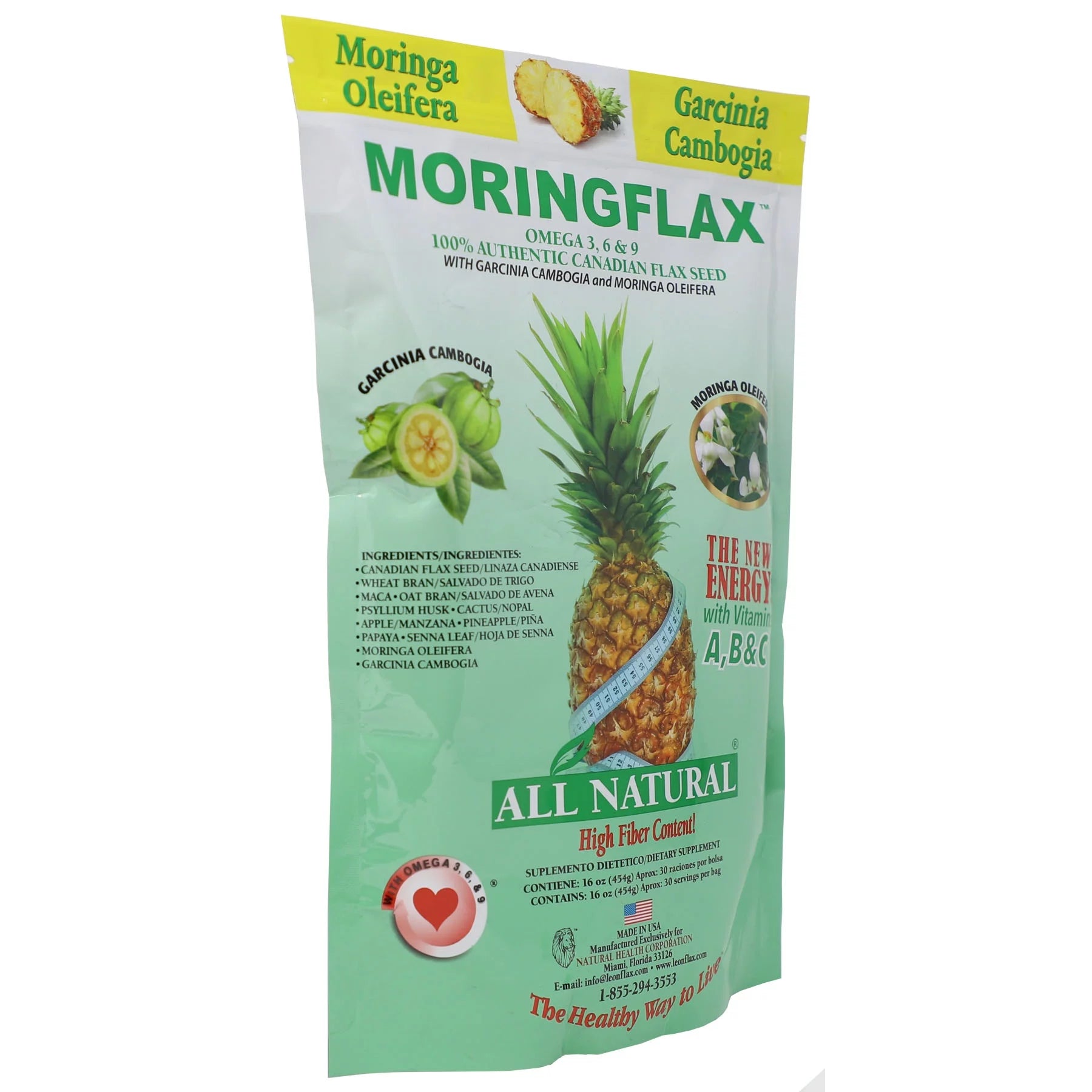 Moringflax 100% Canadian Flax Seed with Garcinia Cambogia & Moringa Oleifera, 16 oz A258