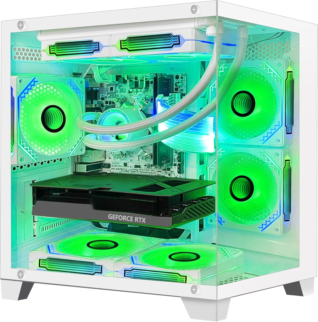 Panorama Gaming PC Desktop - AMD Ryzen 5 5600G, RX 6650 XT 8GB, 32GB RAM, 1TB SSD, White O3157