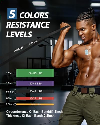 Resistance Bands Set for Working Out, 5-Level Pull Up Assistance, Home Gym R64717