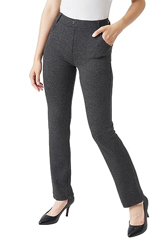 Yogipace Women's Straight Leg Yoga Dress Pants with Belt Loops H62689