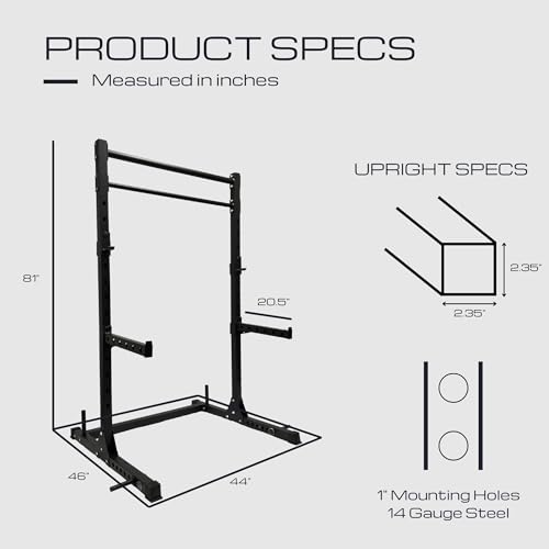 HulkFit Pro Series Power Cage Weight Rack with 2 Pull Up Bars for Home Gym R22743