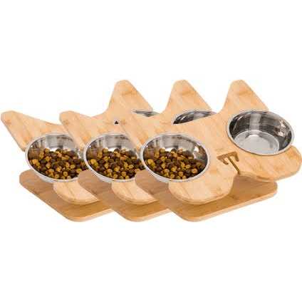 Nibbleypets Elevated Dog Bowl Stand with Stainless-Steel Bowls R335002