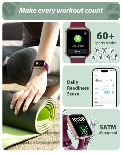 Smart Watch with Alexa Built-in, 1.8" Touch Screen Fitness Tracker, Black W3706