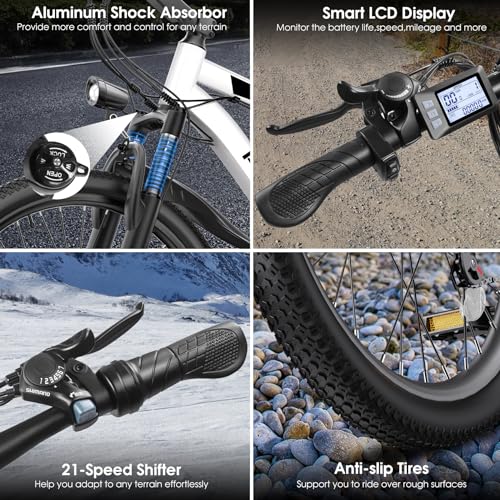 Peak 1000W Electric Mountain Bike for Adults, 26" 48V Commuter Ebike F750633