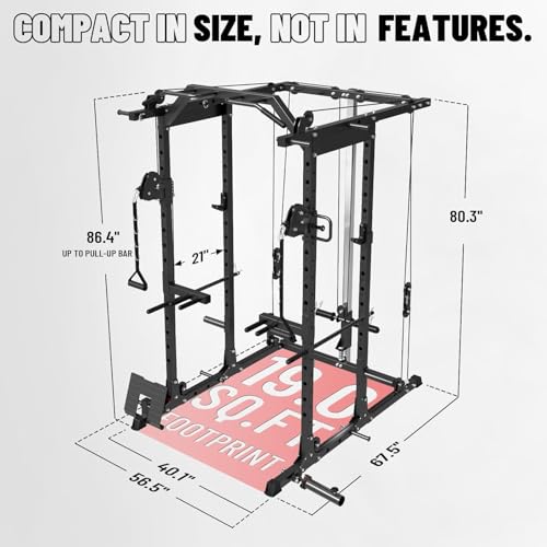 Mikolo Power Cage with Cable Crossover and LAT Pull Down System, 1500LBS I14340