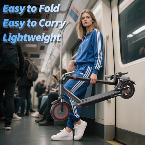 Electric Scooter with Dual Suspension, 8.5" Solid Tires, 350W Motor, Foldable O34056