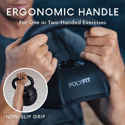 Polyfit Adjustable Kettlebell Set 30/40/50 lbs for Home Gym Q740604