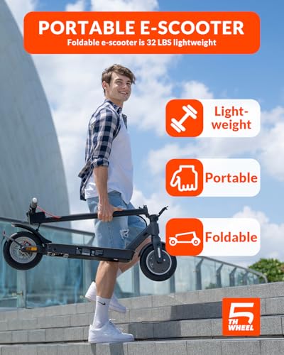 5TH WHEEL V30PRO Electric Scooter, 10" Solid Tires, 350W Motor, Foldable Commuter M94859
