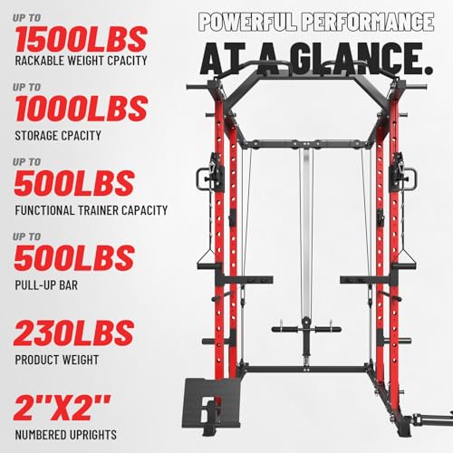Mikolo Power Cage with Cable Crossover and LAT Pull Down System, 1500LBS I14340
