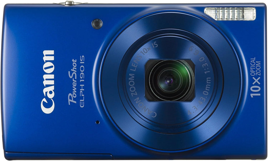 Canon PowerShot ELPH 190 Digital Camera, 10x Optical Zoom, Wi-Fi & NFC, Blue (Renewed) Z522