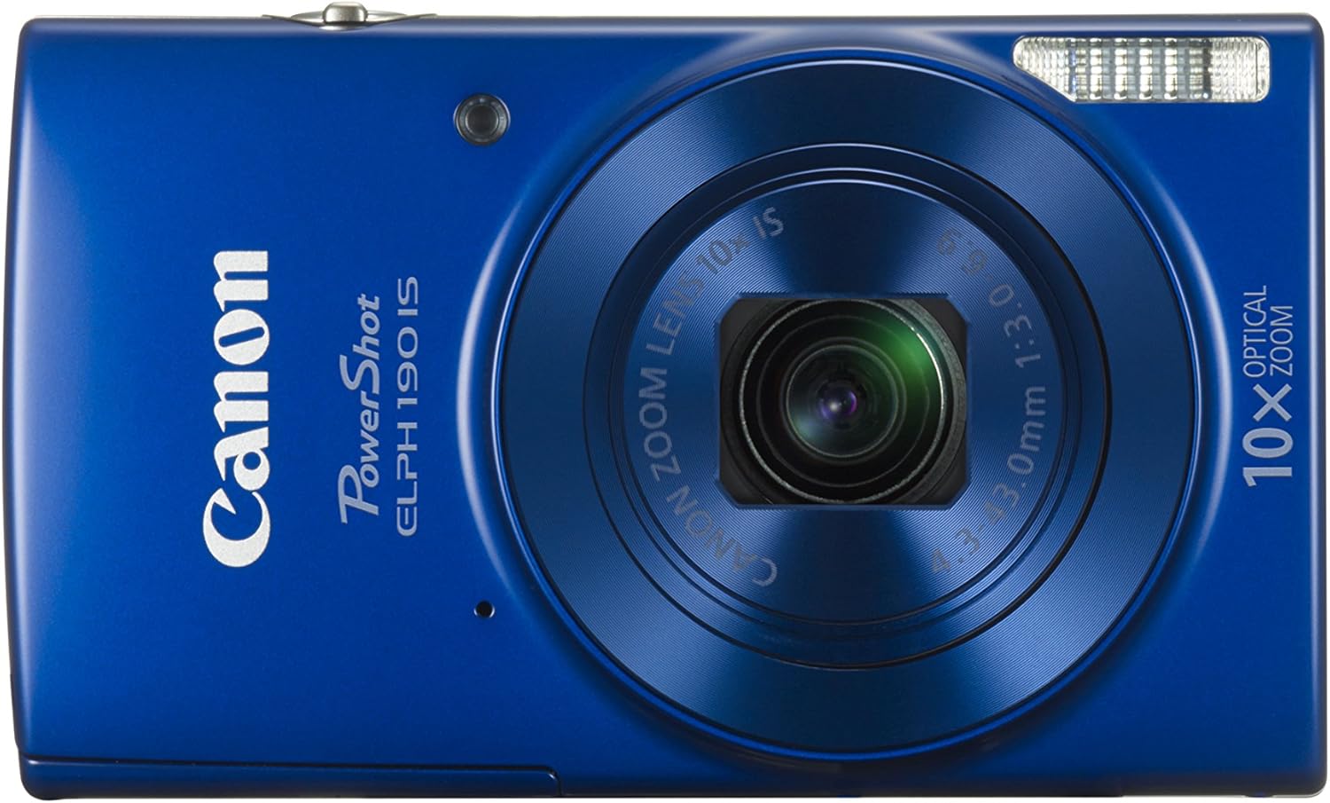 Canon PowerShot ELPH 190 Digital Camera, 10x Optical Zoom, Wi-Fi & NFC, Blue (Renewed) Z522