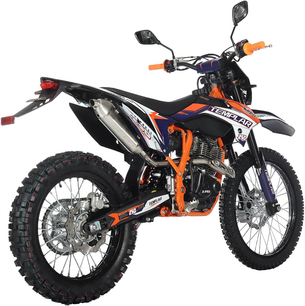 X-PRO Templar 250cc Zongshen Engine Dirt Bike, 5-Speed Manual, Electric/Kick Start, 21"/18" Wheels, Orange U524225