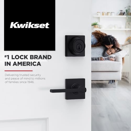 Kwikset Casey Interior Privacy Door Handle with Lock 10 Pack, Matte Black G103018