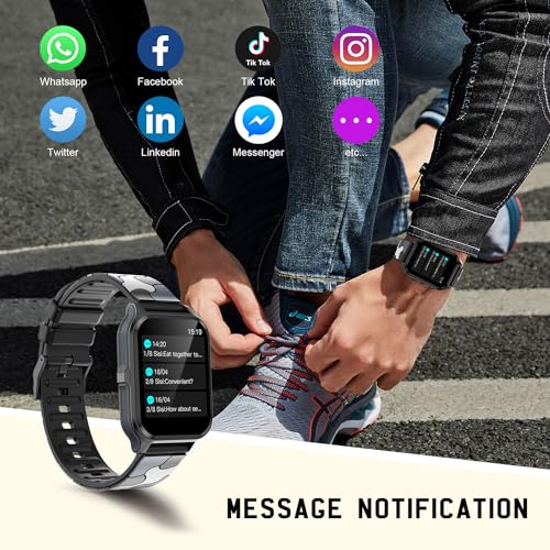Smart Watch with Bluetooth Call, 1.83" Touch Screen, Fitness Tracker for Men Women W4275