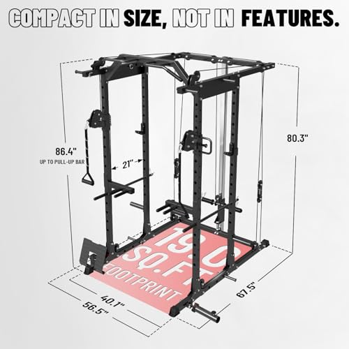 Mikolo Power Cage with Cable Crossover and LAT Pull Down System, 1500LBS I14340