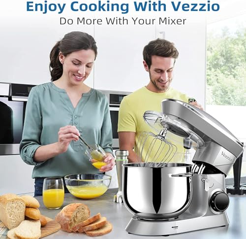 Vezzio 660W 10-Speed Tilt-Head Stand Mixer with Stainless Steel Bowl, Black N659