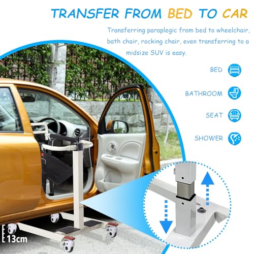 Portable Patient Lift Wheelchair for Home, Adjustable Height, 330 lbs Capacity K93627