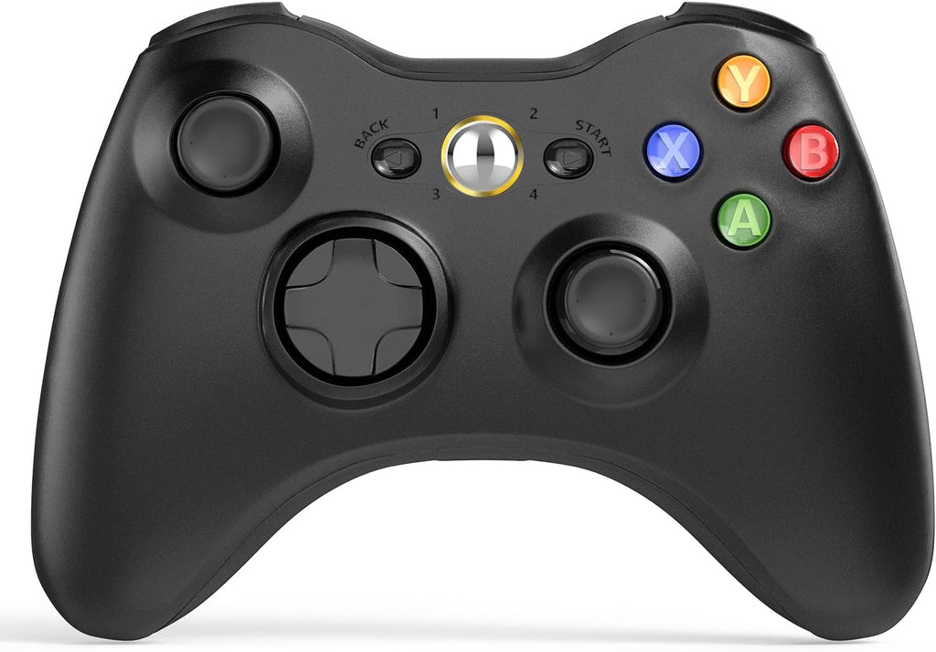 Wireless Controller Compatible with Xbox 360 2.4GHZ Gamepad Joystick Wireless Controller Compatible with Xbox 360 and PC Windows 7,8,10,11 with Receiver (Black)