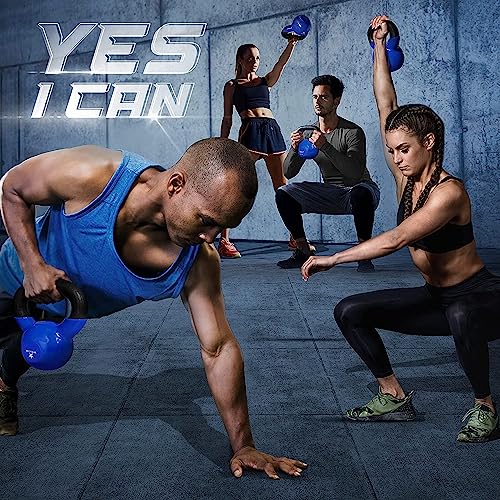 Yes4All 5-100 LB Vinyl Coated Cast Iron Kettlebells M964803