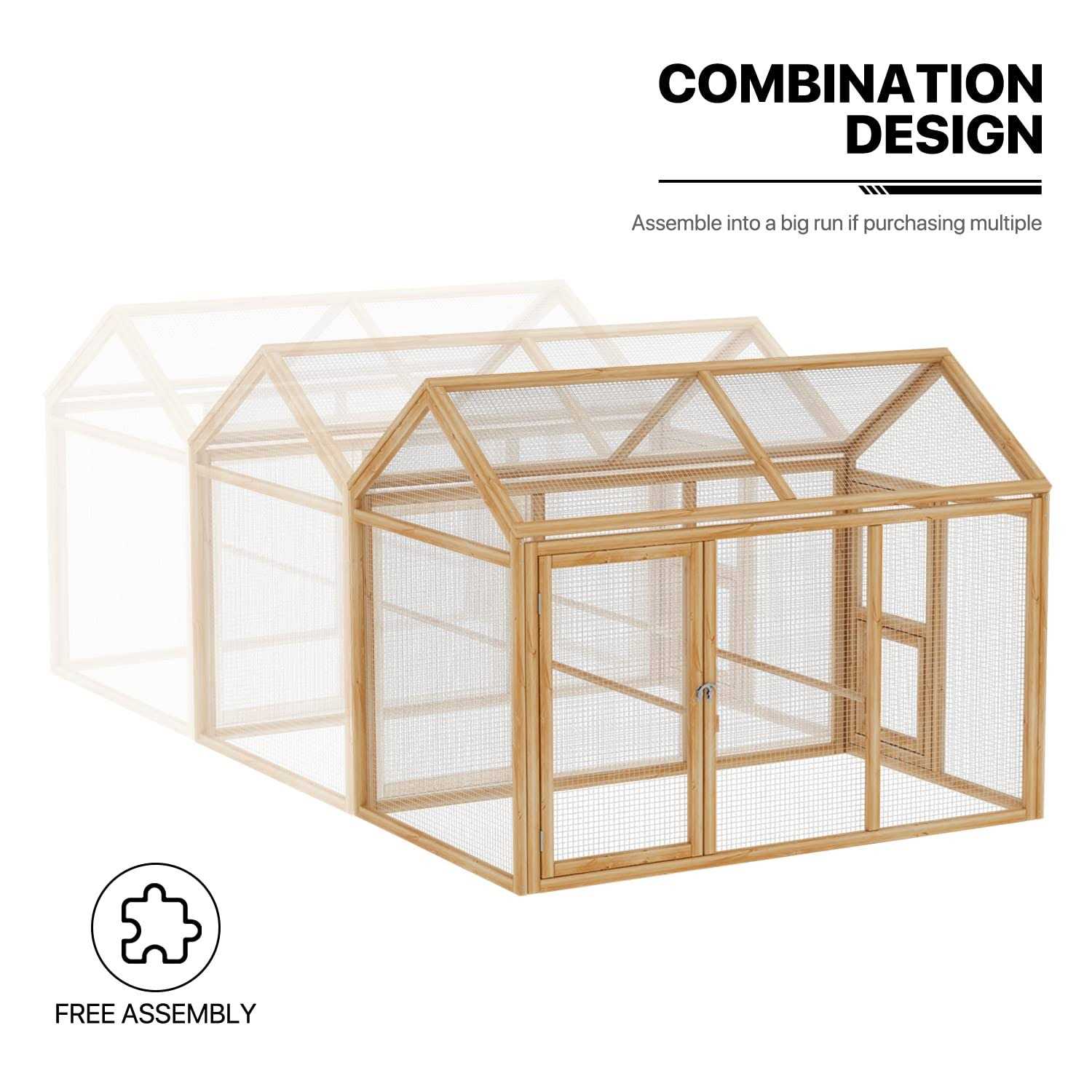 MoNiBloom Outdoor Chicken Coop Large Hen House with Roosting Rods I3636