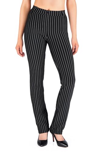 Yogipace Women's Straight Leg Yoga Dress Pants with Belt Loops H62689