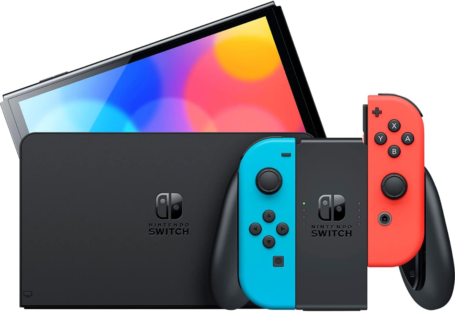 Nintendo Switch OLED Model with Neon Blue and Red Joy-Con Q73981