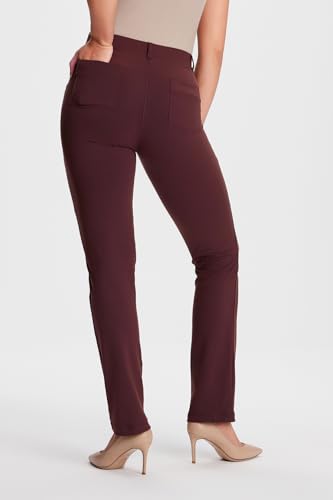 Yogipace Women's Straight Leg Yoga Dress Pants with Belt Loops H62689