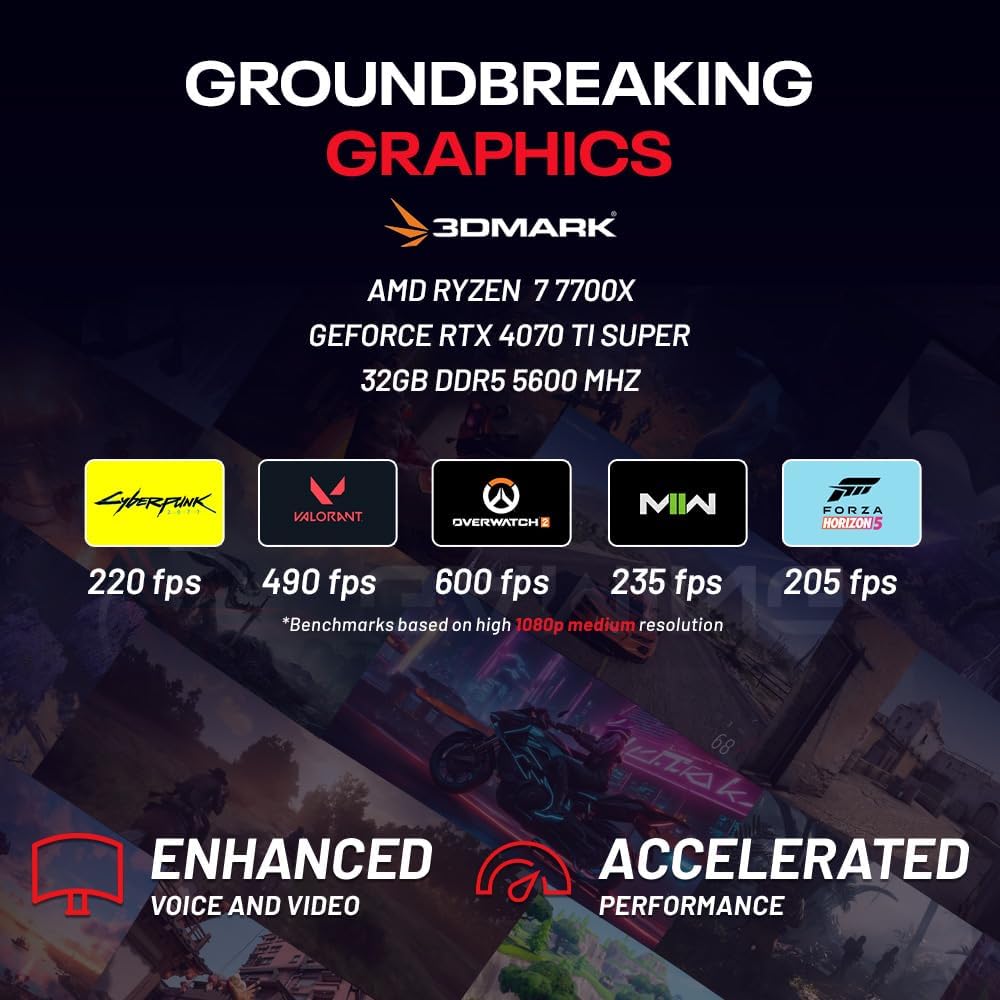 Skytech O11V Gaming PC Desktop, Ryzen 7 7700X, RTX 4070 Ti Super, 32GB DDR5, 1TB SSD Y2363