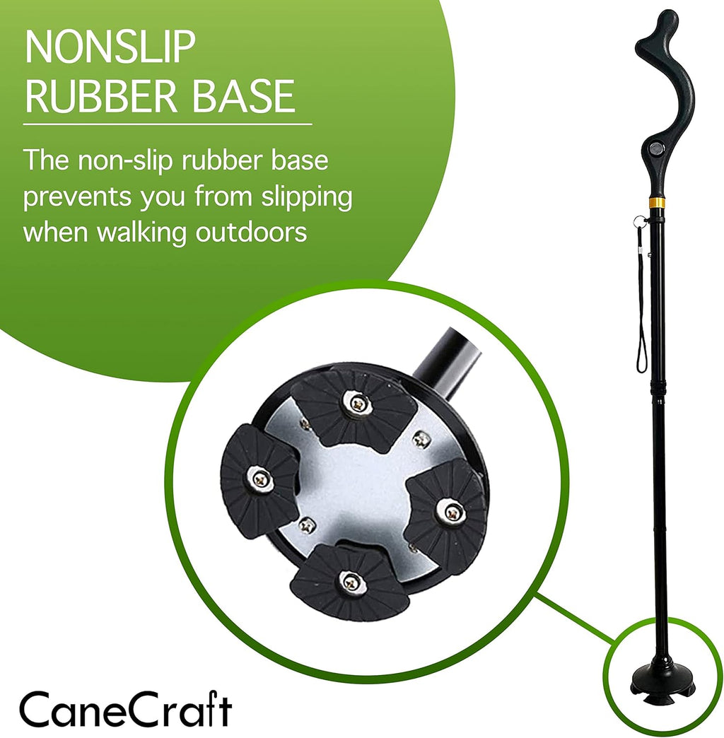 Straight Up Cane Folding Self-Standing, Anti Slip, Height Adjustable U48731