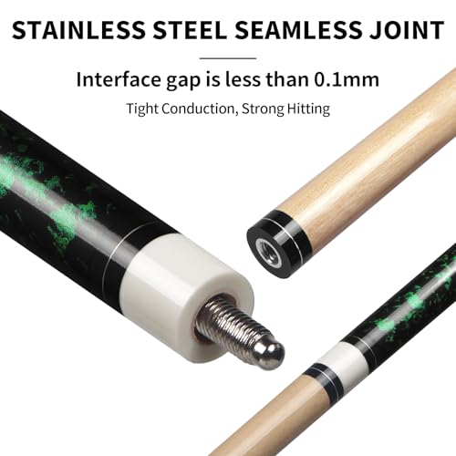 LOTKEY Pool Cue Set of 4 - Canadian Maple 58'' Billiard Sticks with 2 Chalks R905285