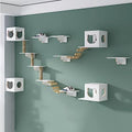 Cat Wall Furniture Set, Solid Wood Cat Shelves,cat Shelves and Perches for Wall, Cat Nest Wall Type Jumping Platform Springboard Climbing Ladder for Cat Sleeping Playing Climbing (Size : Package2)