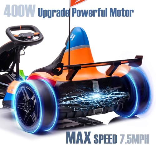 24V Electric Go Kart for Kids, Licensed McLaren Drift Racing Kart Y4956