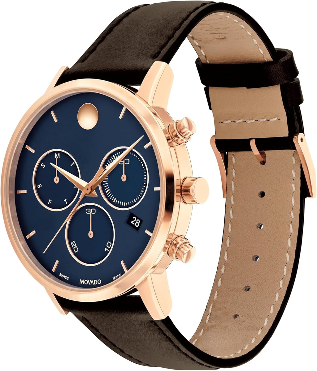 Movado Museum Classic Men's Watch - Swiss Quartz, Calfskin Strap, 42mm C392