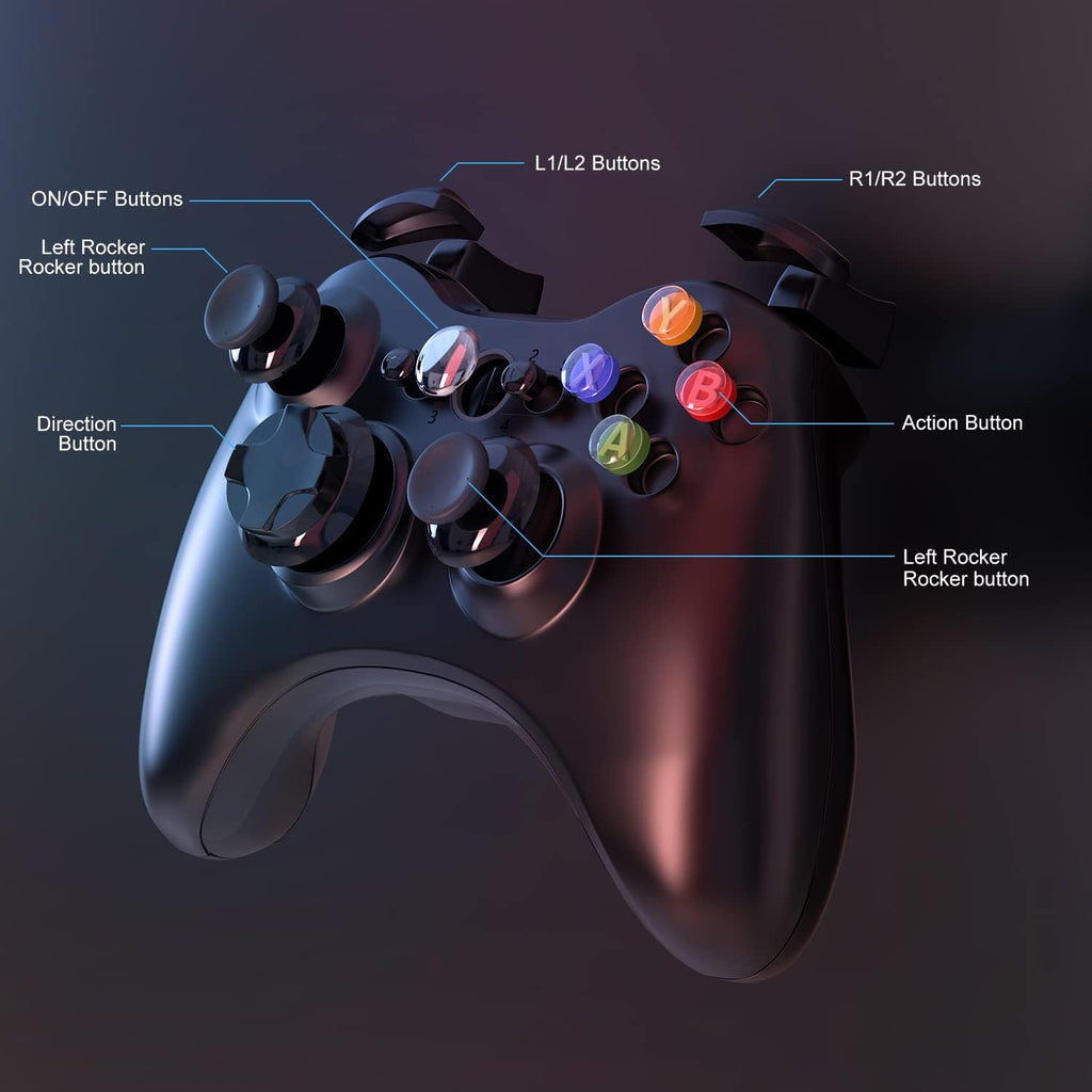 Wireless Controller for Xbox 360 & PC with Receiver (Black) M791
