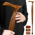 Wooden Walking Cane for Men and Women -Natural Solid Wood, 3 Rubber Tips, Heavy Duty, with Travel Bag- Wooden Walking Stick, Ergonomic Canes for Seniors Unisex Walking Canes
