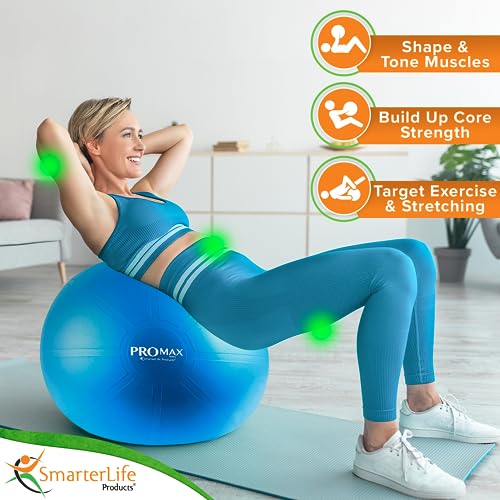 SmarterLife PRO MAX Exercise Ball for Fitness, Yoga, Balance, and Pregnancy B81405