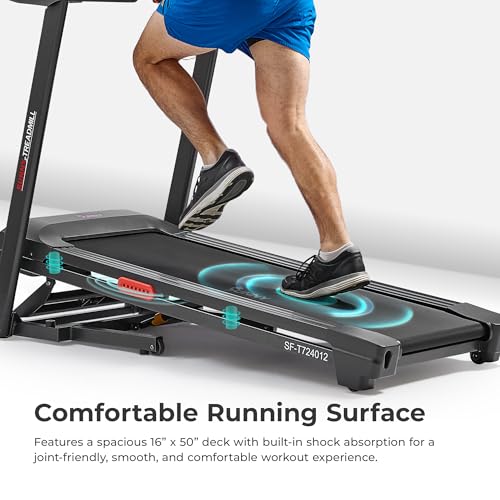Sunny Health & Fitness Smart WiFi Treadmill, Compact Foldable with Incline E91799