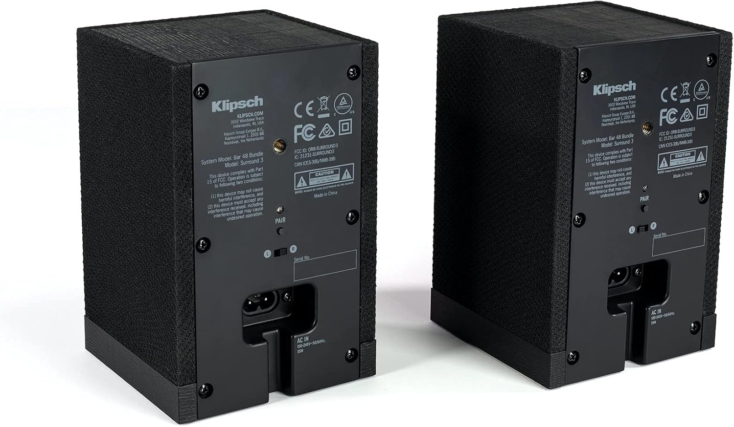 Klipsch Surround 3 Speaker Pair, Black G33334
