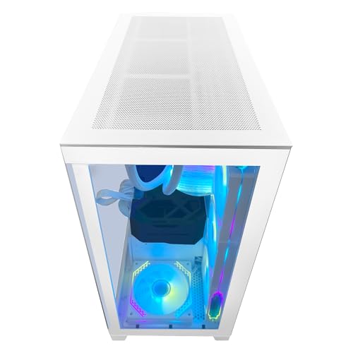 Superview Gaming PC Desktop - AMD Ryzen 7 5700X, RTX 4060, 32GB RAM, 1TB SSD, Windows 11 Pro, White E8177