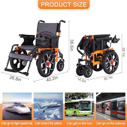 Foldable Electric Wheelchair for Adults, All Terrain, Heavy Duty, 330 lbs B323